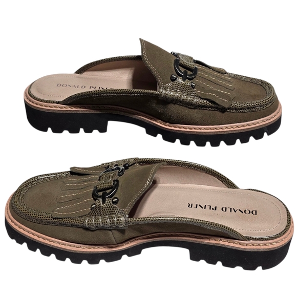 NWOT DONALD PLINER KILTIE FRINGE LOAFER MULE LEATHER SLIP ON SZ 10 - Picture 3 of 10